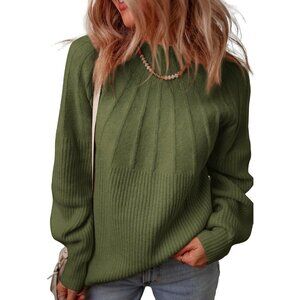 Women’s Oversized Knit Turtleneck Sweater Long Sleeve Mock Neck Casual